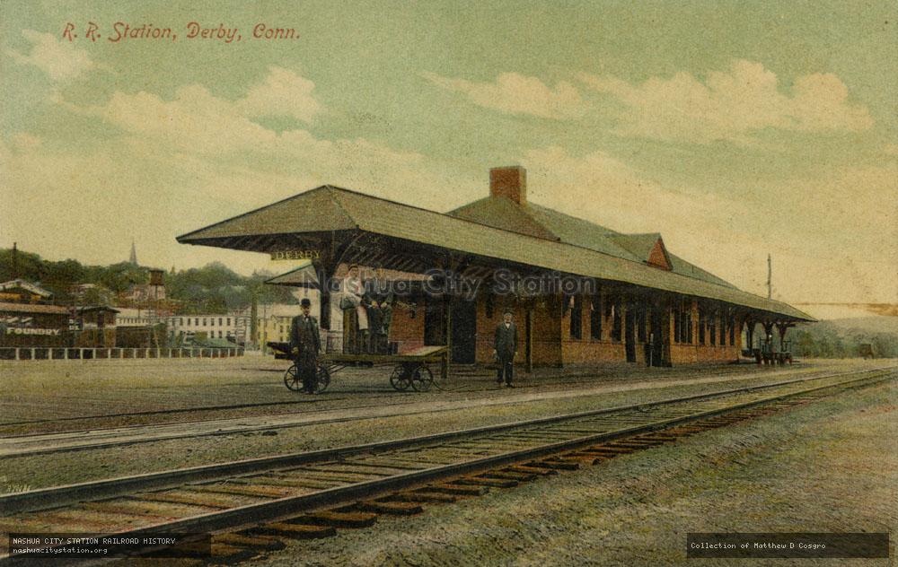 Postcard: Railroad Station, Derby, Connecticut